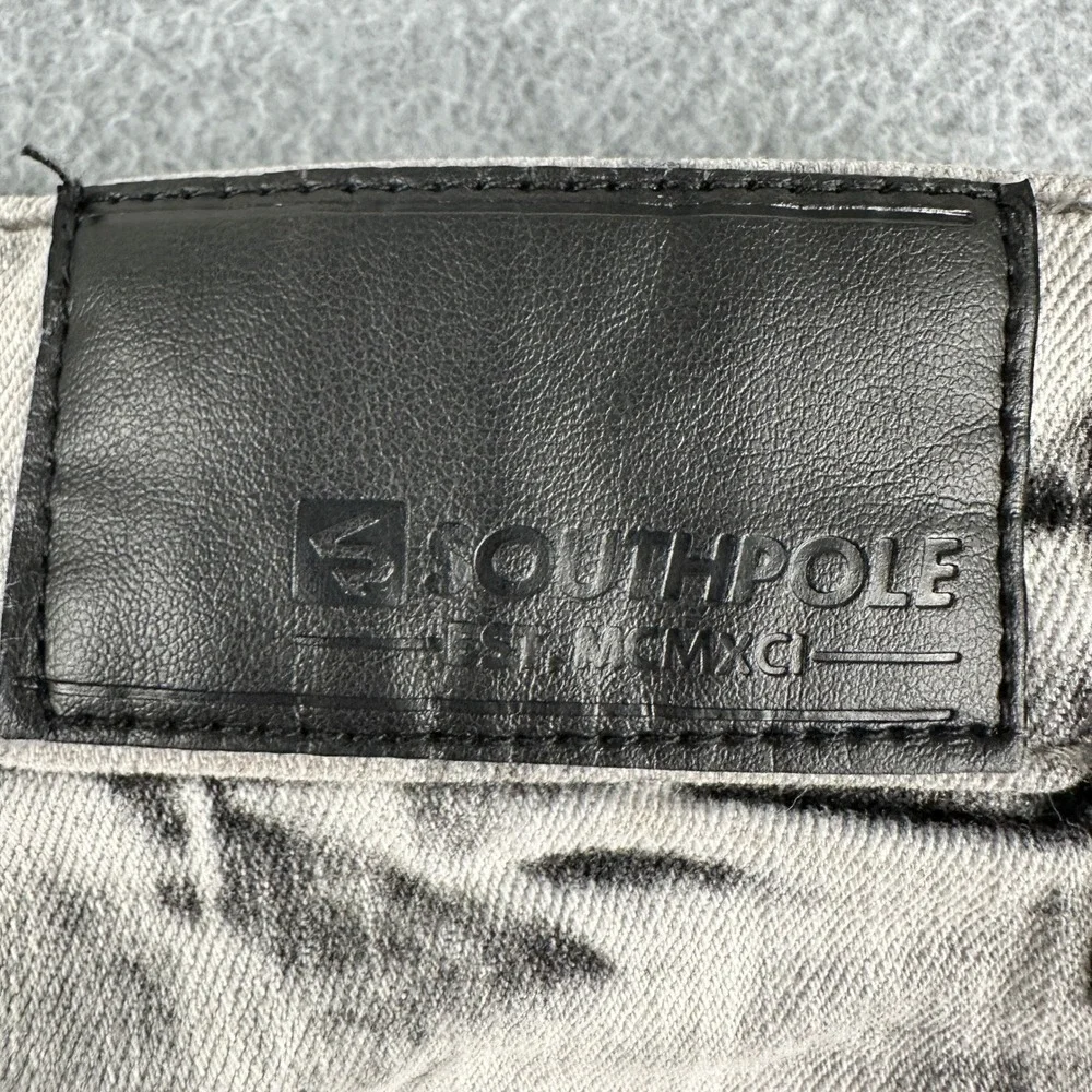 Southpole Jeans Boys Size 8 Black Acid Wash Stretch Slim Fit Denim Pants
